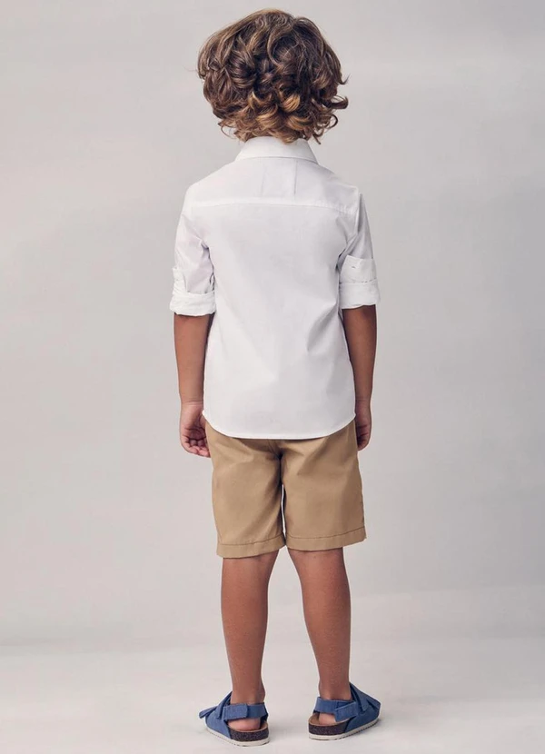 Youccie - Bermuda Sarja com Bordado Bege 4