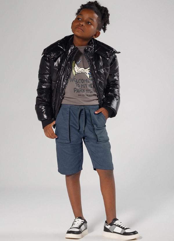 Sun Place - Bermuda Sarja Infantil Menino Jogger Azul 2