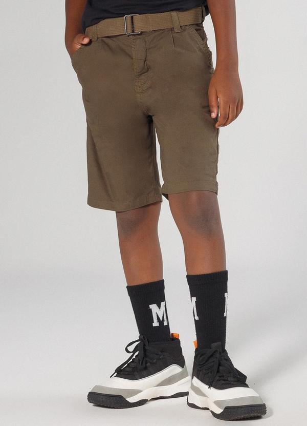 Sun Place - Bermuda Sarja Infantil Menino Relaxed Verde