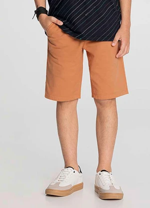 Alakazoo - Bermuda Sarja Infantil Menino Reta Chino Bege - ALAKAZOO