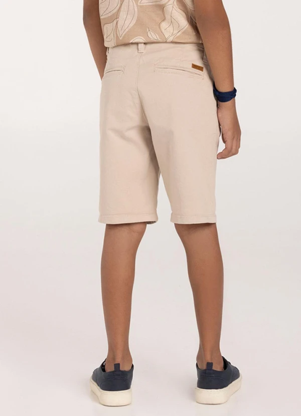 Alakazoo - Bermuda Sarja Infantil Menino Reta Chino Bege 3