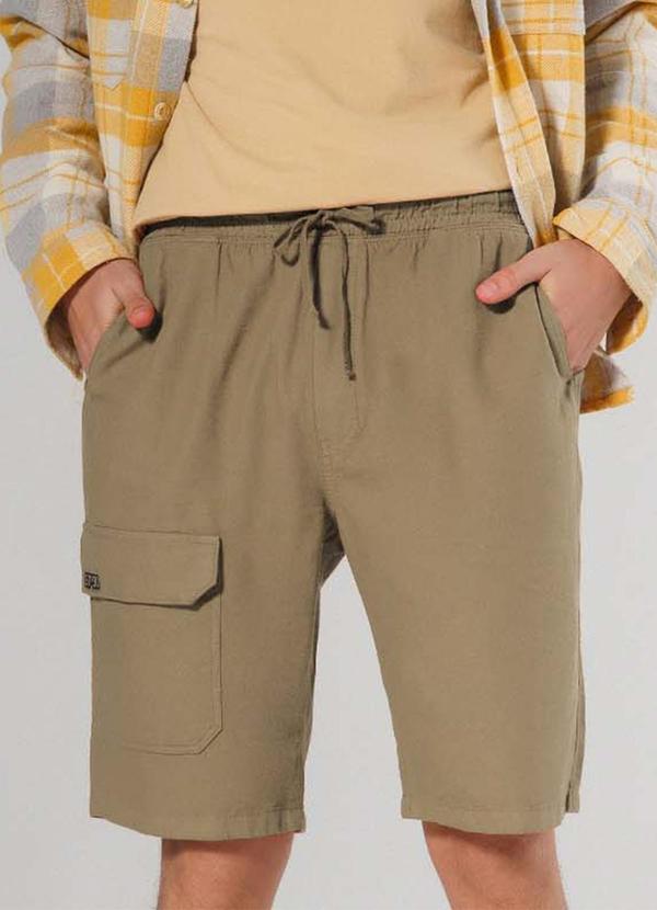 Sun Place - Bermuda Sarja Juvenil Masculina Jogger Bege