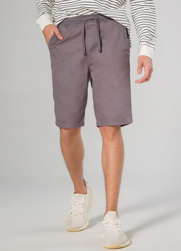 Sun Place - Bermuda Sarja Juvenil Masculino Jogger Cinza