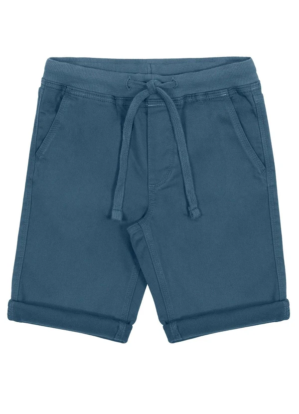 Alakazoo - Bermuda Sarja Menino com Elasticidade Azul