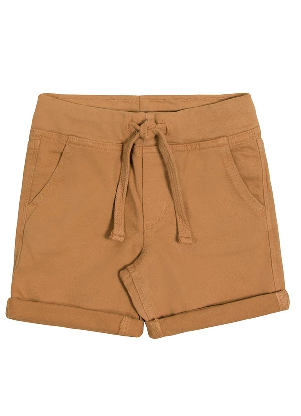 Alakazoo - Bermuda Sarja Menino com Elasticidade Bege