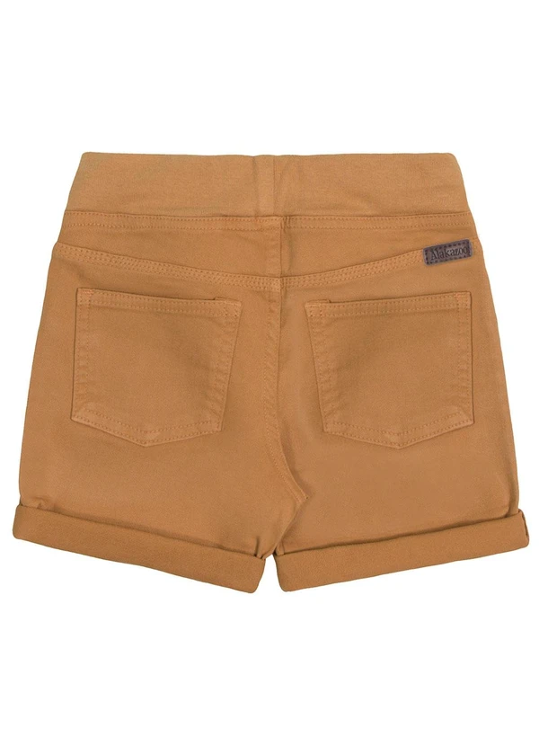 Alakazoo - Bermuda Sarja Menino com Elasticidade Bege 2