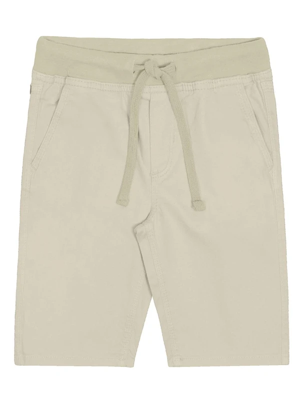 Alakazoo - Bermuda Sarja Menino com Elasticidade Bege 3