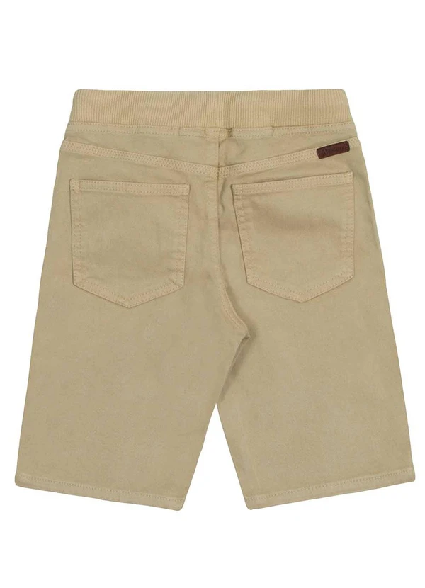 Alakazoo - Bermuda Sarja Menino com Elasticidade Marrom 2