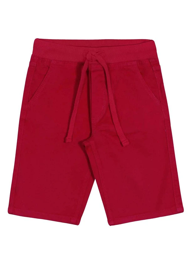 Alakazoo - Bermuda Sarja Menino com Elasticidade Vermelho 3