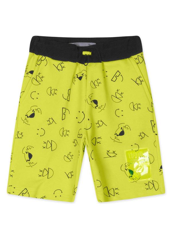 Tigor T Tigre - Bermuda Smile Moletom Menino Amarelo