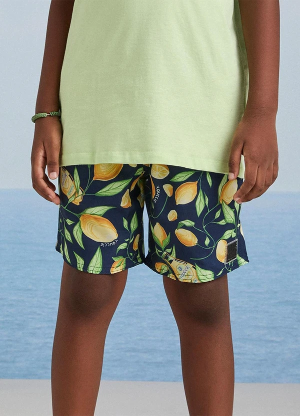 Youccie - Bermuda Tactel Print Fruit Verde Limão
