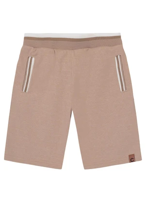 Carinhoso - Bermuda Taupe em Moletom Piquet Menino - CARINHOSO