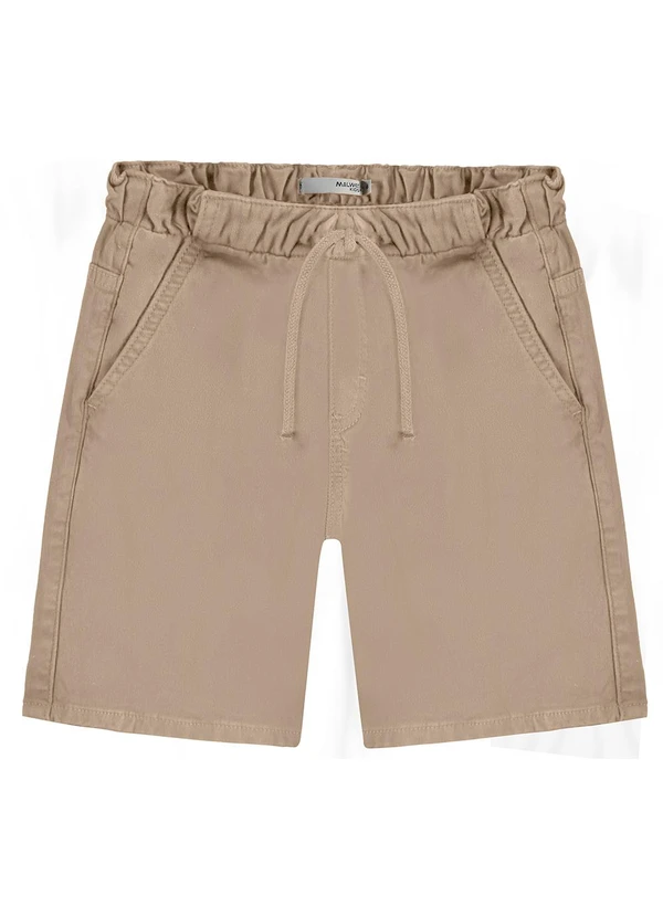 Malwee Kids - Bermuda Tradicional em Sarja Marrom