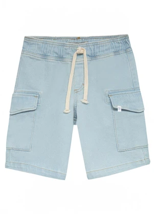 Malwee Kids - Bermuda Tradicional Jeans Moletom Azul Claro - MALWEE KIDS