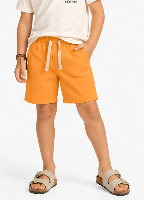 Trick Nick - Bermuda Verão Infantil Masculina Amarelo
