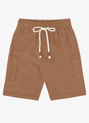 Rovi Kids - Bermuda Verão Menino com Bolsos Marrom - ROVI KIDS