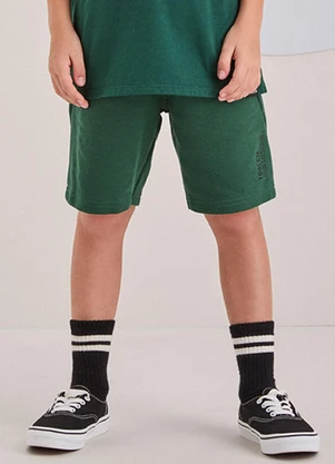 Youccie - Bermuda Verde Militar de Moletom Verde - YOUCCIE