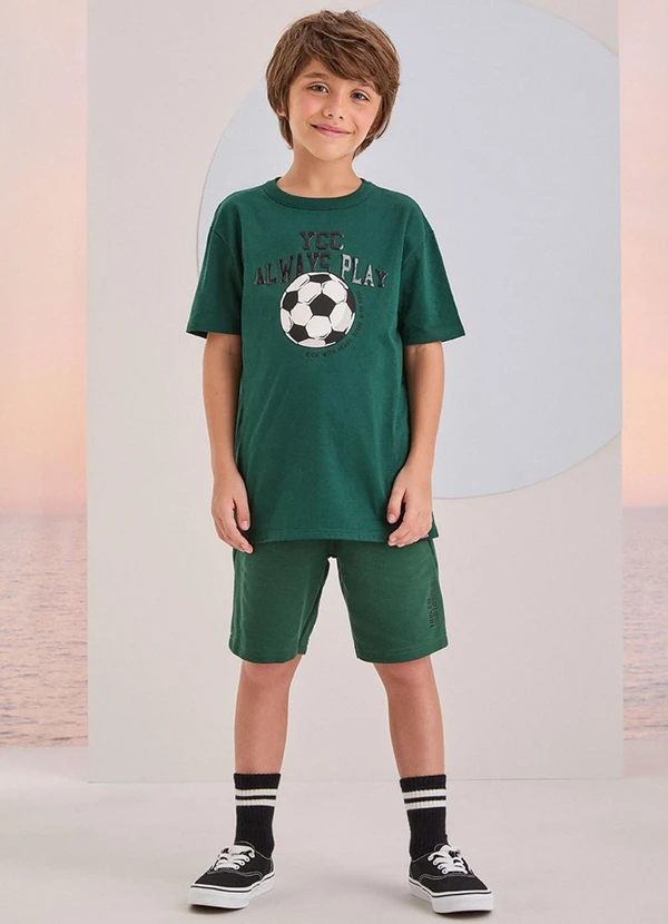 Youccie - Bermuda Verde Militar de Moletom Verde 3