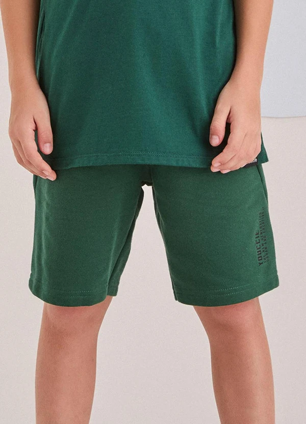 Youccie - Bermuda Verde Militar de Moletom Verde 4