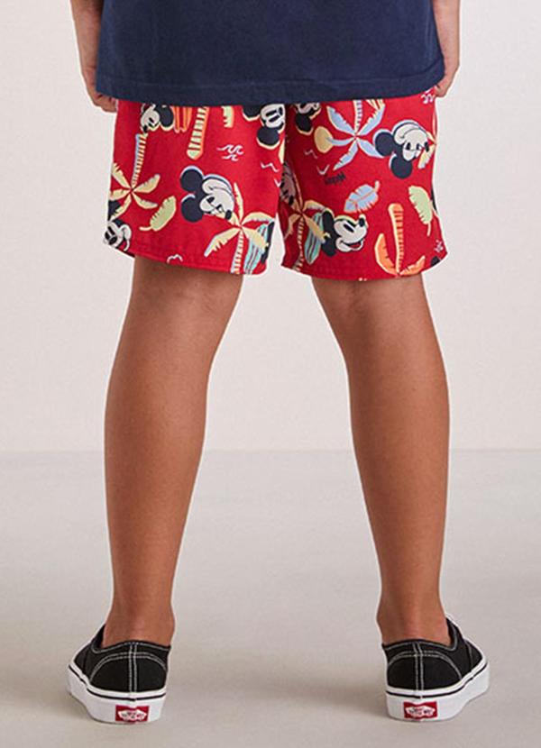 Youccie - Bermuda Vermelha Tropical do Mickey Vermelho 2