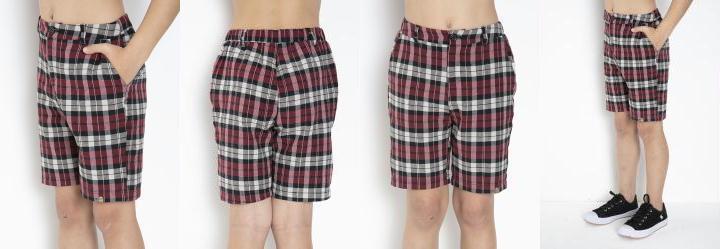 Bermuda Xadrez Vermelho com Bolsos