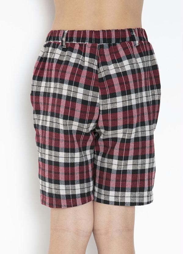 Outlet - Bermuda Xadrez Vermelho com Bolsos 2