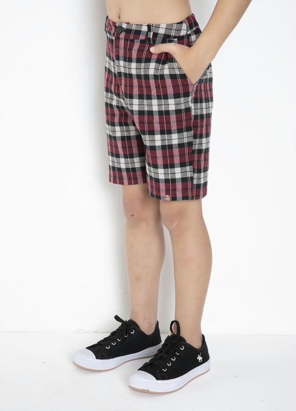 Outlet - Bermuda Xadrez Vermelho com Bolsos 4
