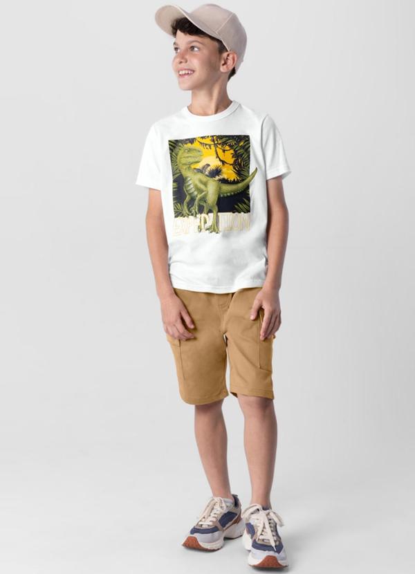 Brandili - Camiseta Infantil Menino em Malha Branco 2