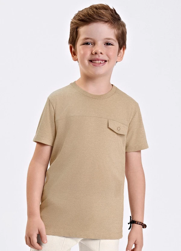 Trick Nick - Camiseta Verão Menino Manga Curta Bege