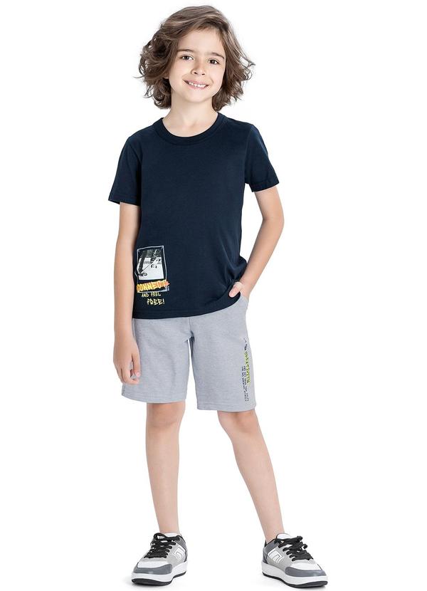 Elian - Conjunto Masc Infantil Camiseta e Bermuda Azul