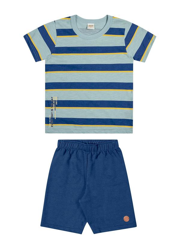 Elian - Conjunto Masc Infantil Camiseta e Bermuda Azul 2