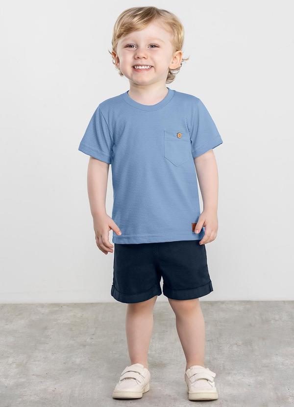 Colorittá - Conjunto Masc Infantil Camiseta e Bermuda Azul