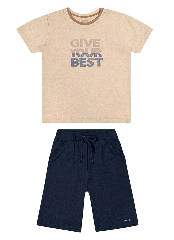 Colorittá - Conjunto Masc Infantil Camiseta e Bermuda Marrom 3