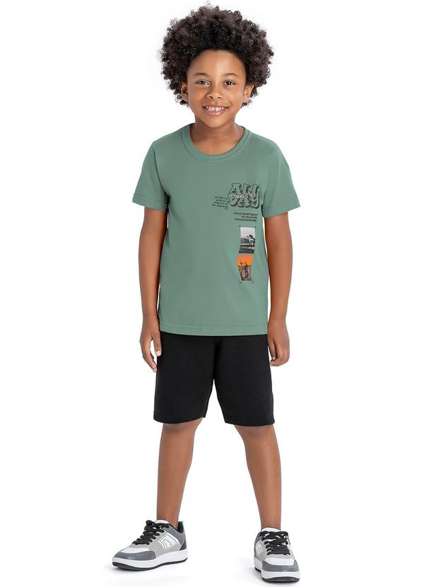 Elian - Conjunto Masc Infantil Camiseta e Bermuda Verde