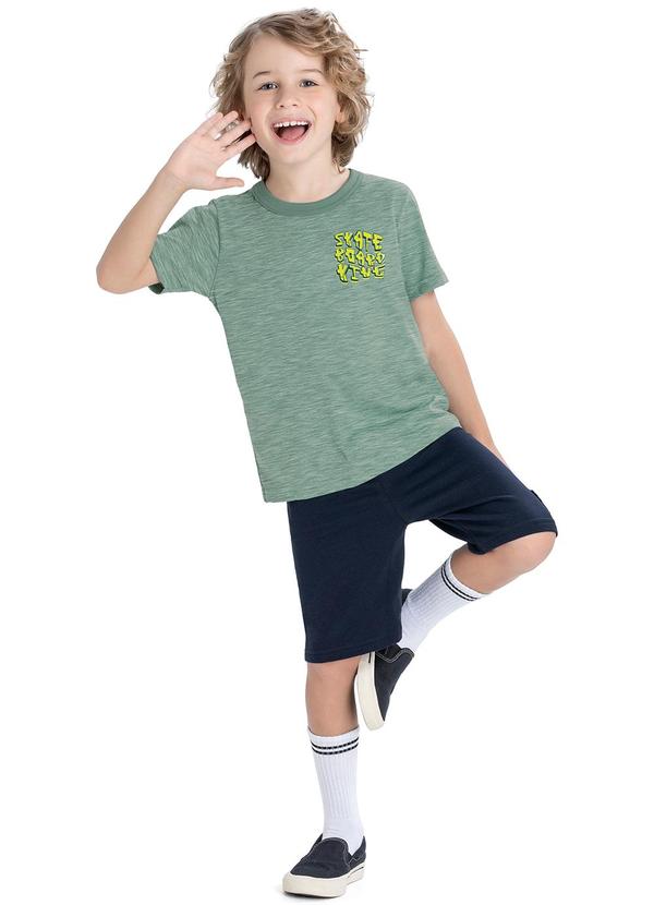 Elian - Conjunto Masc Infantil Camiseta e Bermuda Verde