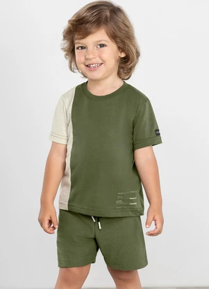 Colorittá Conjunto Masc Infantil Camiseta e Bermuda Verde