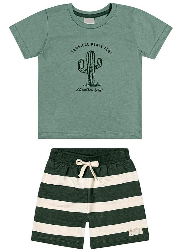 Colorittá - Conjunto Masc Infantil Camiseta e Bermuda Verde