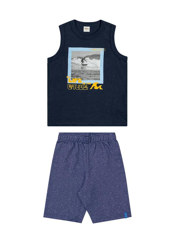 Elian - Conjunto Masc Infantil Regata e Bermuda Azul 2