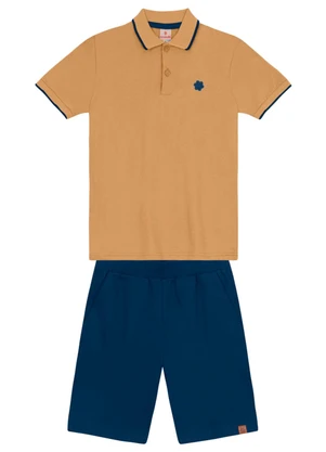 Brandili - Conjunto Polo Infantil Menino Marrom - BRANDILI