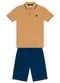 Brandili - Conjunto Polo Infantil Menino Vermelho - variação: Marrom