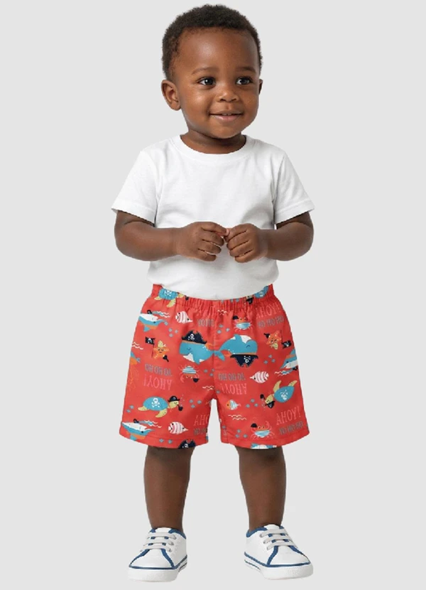 Turminha - Kit 5 Bermudas Tactel Praia Bebe Masc Sortidas