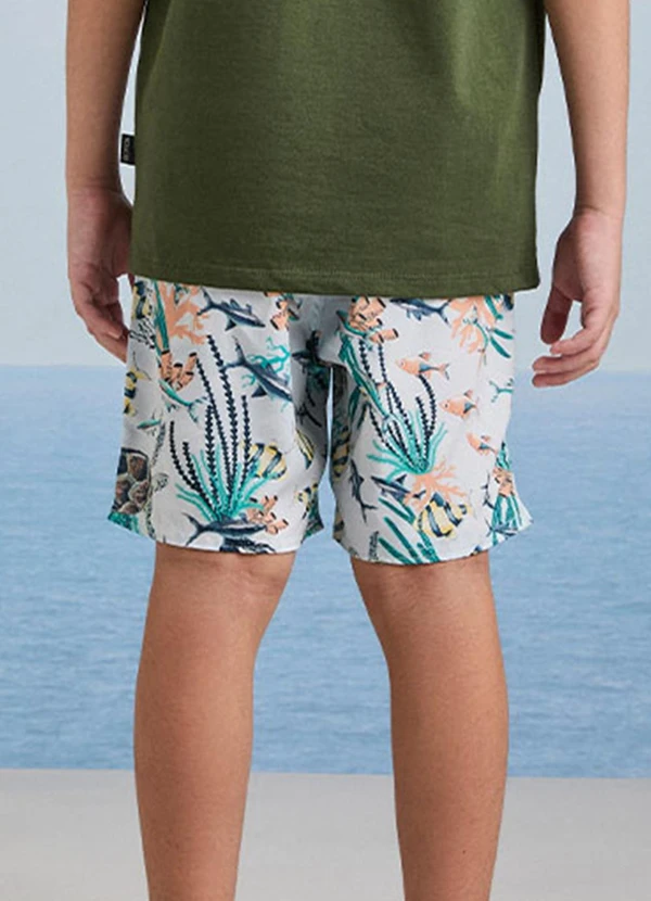 Youccie - Short de Tactel Fundo do Mar Branco 2