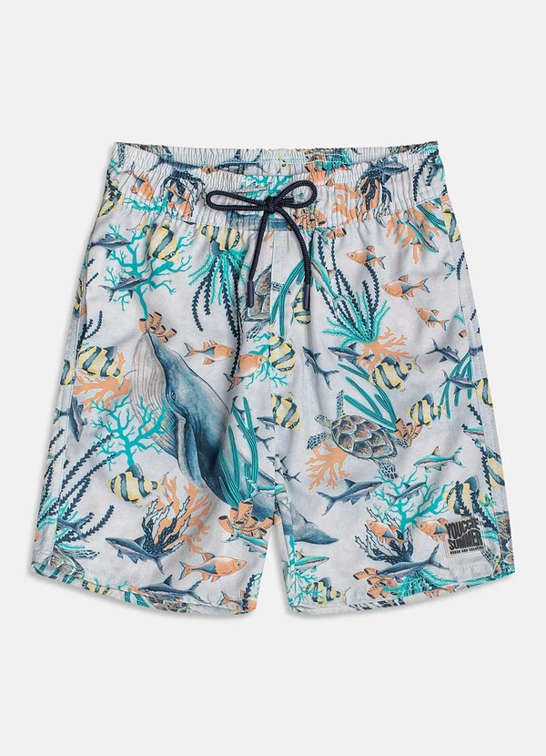 Youccie - Short de Tactel Fundo do Mar Branco 5