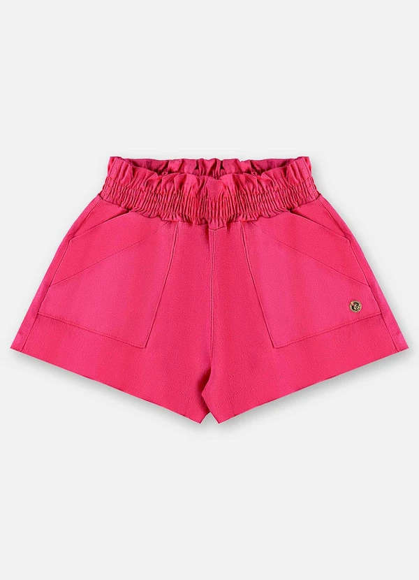 Up Baby - Shorts Infantil Linho com Elastano Rosa 4