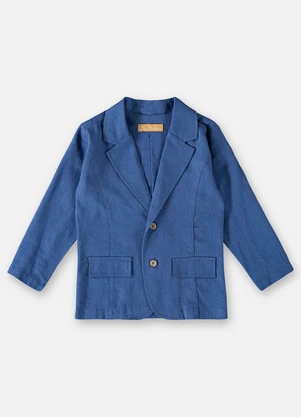 Up Baby - Blazer em Linho Infantil Menino Azul - UP BABY