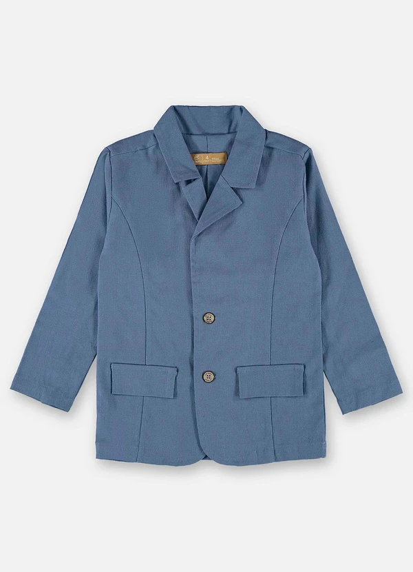 Up Baby - Blazer Infantil em Linho com Elastano Azul 3