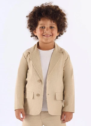 Up Baby - Blazer Infantil em Linho Bege - UP BABY