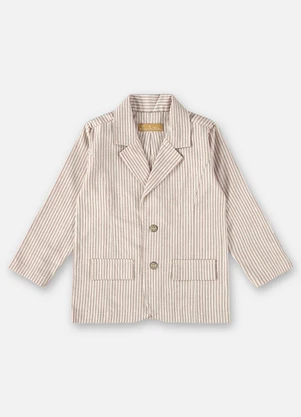 Up Baby - Blazer Infantil em Tecido Listrado Bege - UP BABY