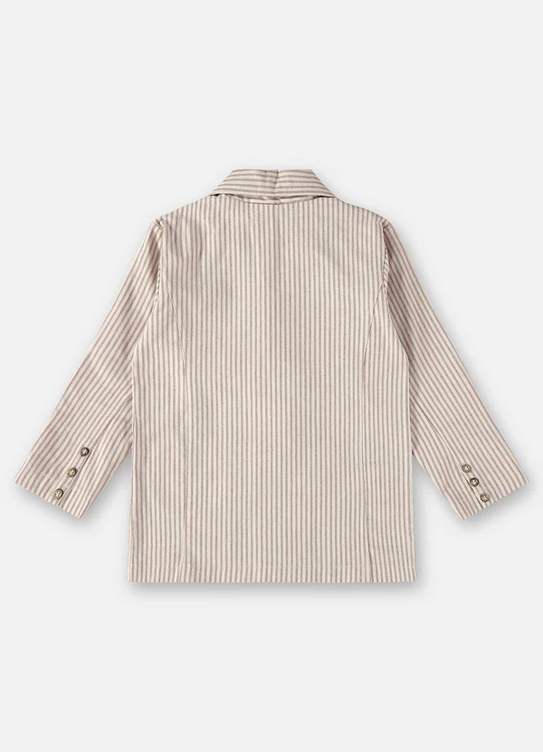 Up Baby - Blazer Infantil em Tecido Listrado Bege 2