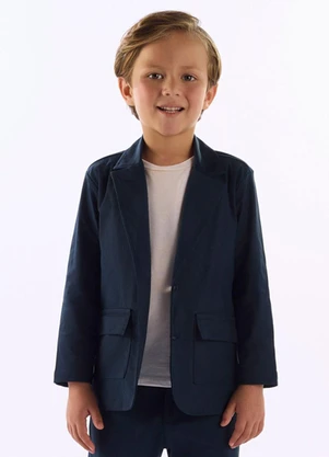 Up Baby - Blazer Malha Alfaiataria Azul - UP BABY